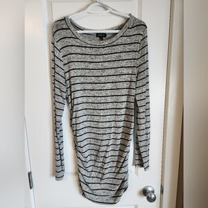 Eclipse Black & Gray Striped Knit Top